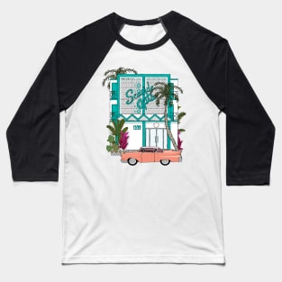 Seaside Breeze Block Apartments with Plants Baseball T-Shirt